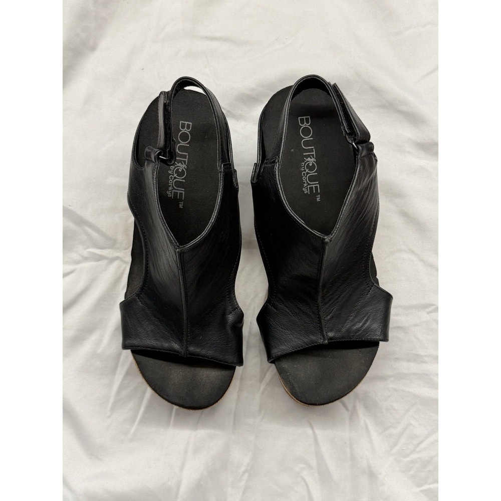 Corkys Boutique Womens Carley Faux Leather Wedge Heel Sandals Size 8